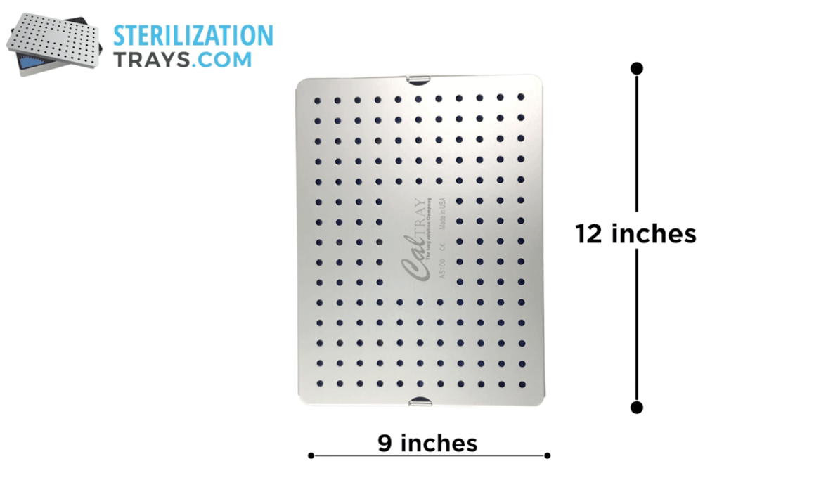 Sterilization Tray Aluminum Large Size 12" L X 9" W X 0.80" H - CalTray A5100