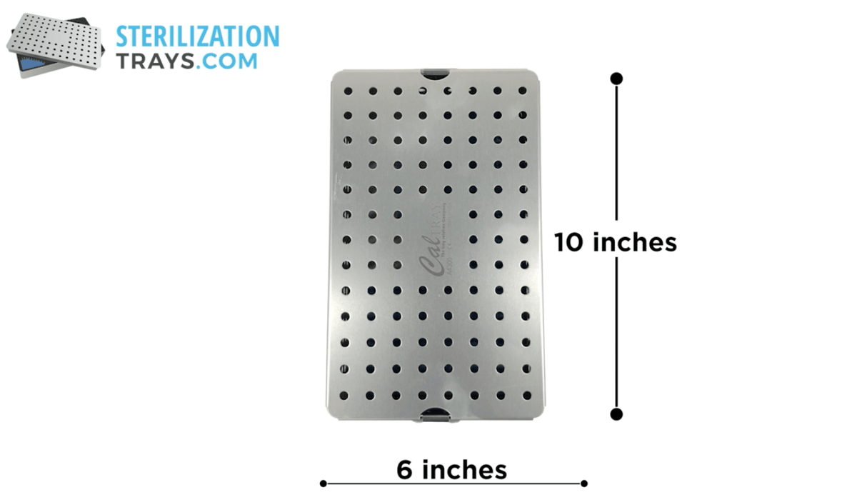 Sterilization Tray Aluminum Large Deep 10" L X 6" W X 3.25" H - CalTray A4300