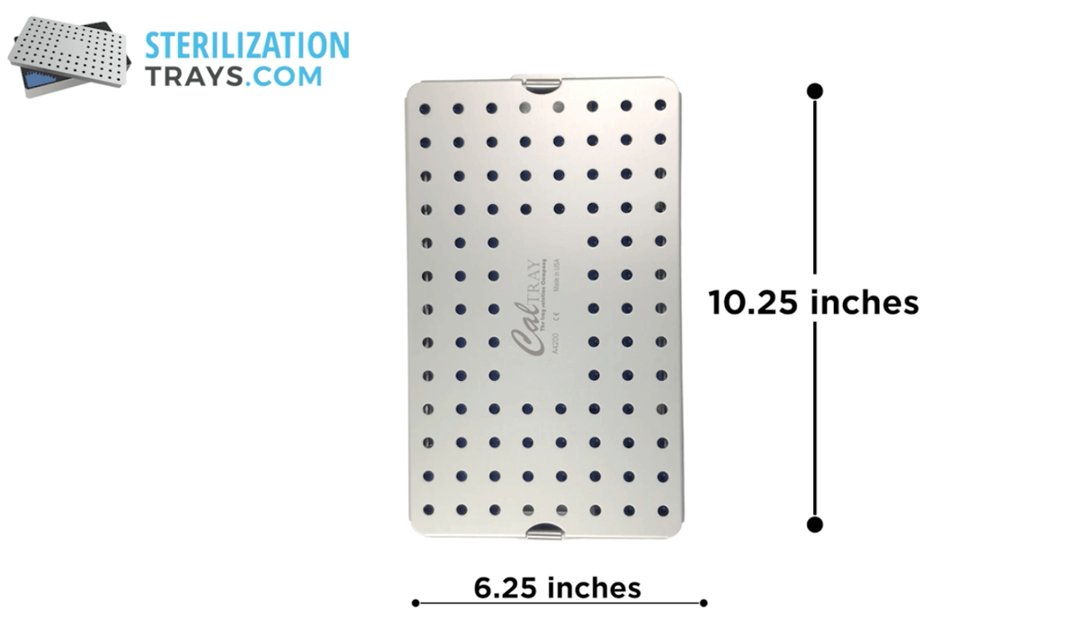 Sterilization Tray Aluminum Large Deep Double Layer 3.25" H X 10" L X 6" W - CalTray A4200
