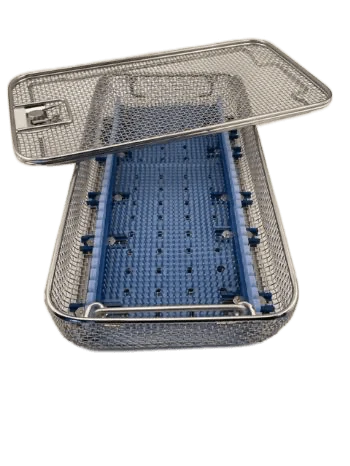 Woven Wire Mesh Rhino Tray 16" x 8.5" x 2.75" With Holders