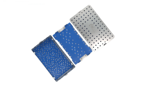 Sterilization Tray Aluminum Large Deep Double Layer Size 10" L X 6" W X 1.5" H - CalTray A4100