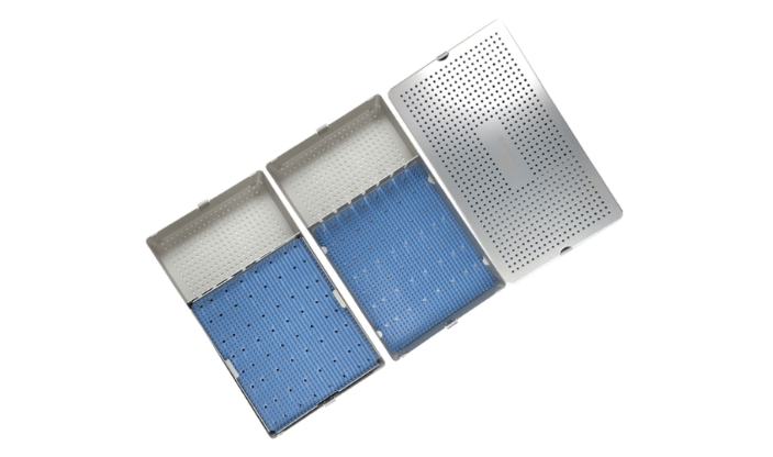 Sterilization Tray Aluminum With Cannula Slots 14.5" L X 8.5" W X 1.5" H CalTray A6000
