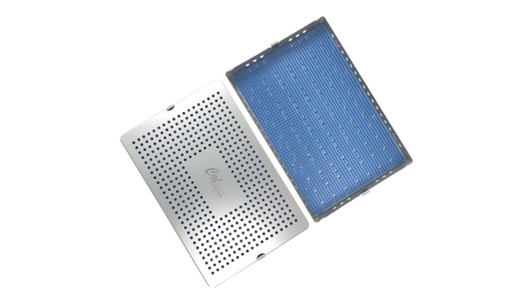 Sterilization Tray Aluminum Deep Single Layer 15.5" L X 10.5" W X 1.5" H - CalTray A7050