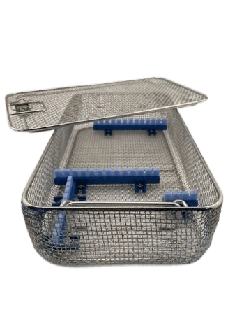 Wire Mesh Rhino Tray 16" L x 9" W x 3.5" H With Holders