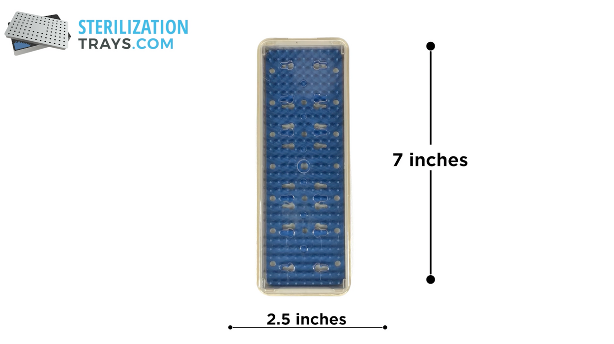 Plastic Sterilization Trays Large Size 7.5" L X 2.5" W X 0.75" H - CalTray P110