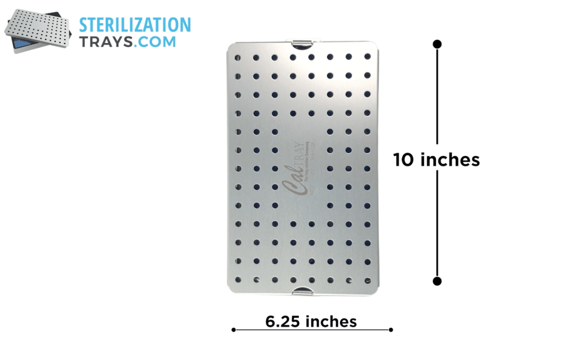 Sterilization Tray Aluminum Large Deep Size 10" L X 6" W X 1.5" H - CalTray A4000