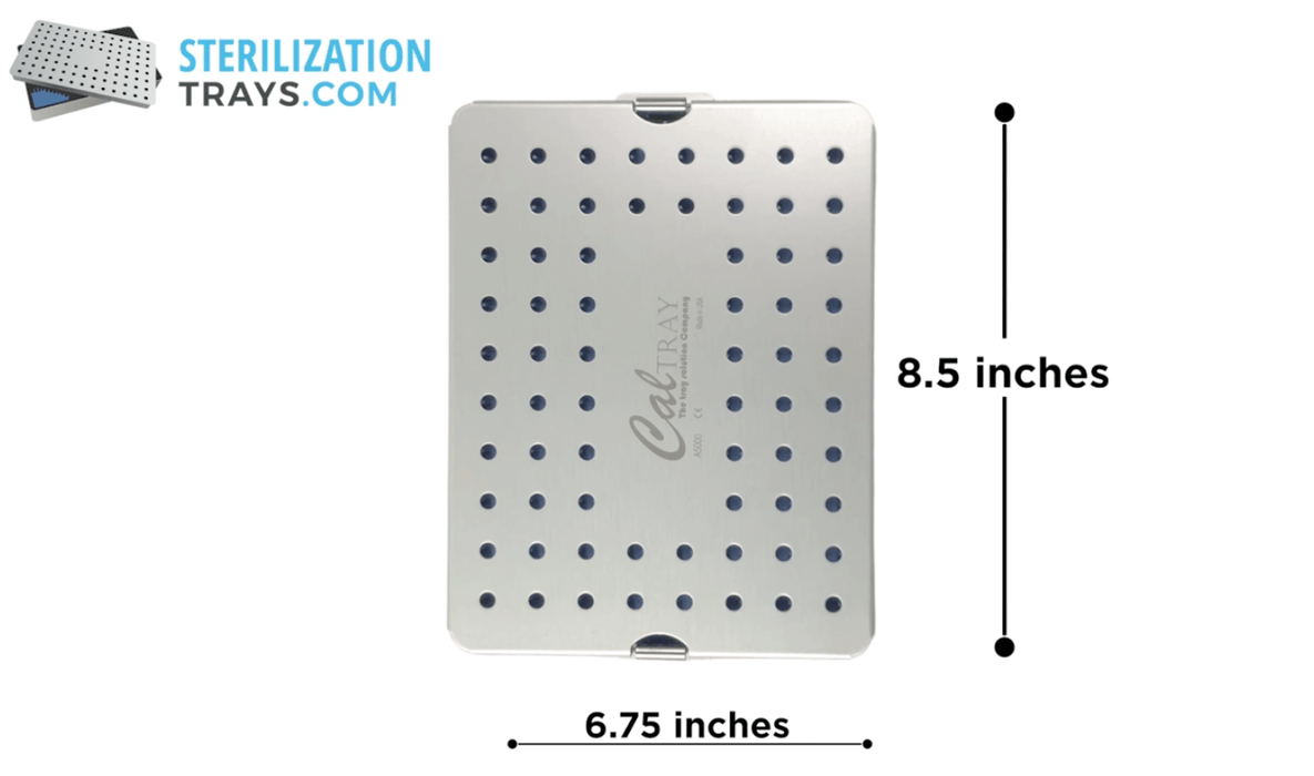 Sterilization Tray Aluminum Large Size 8.5" L X 6.75" W X 0.80" H - CalTray A5000