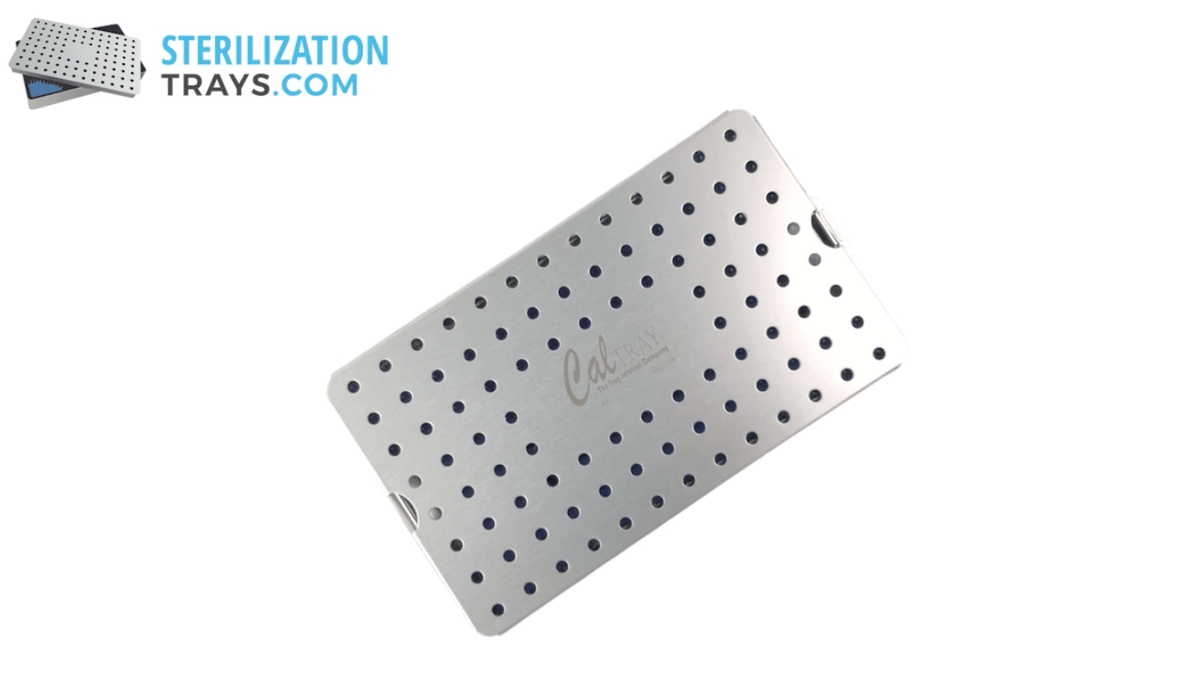 Sterilization Tray Aluminum Large Deep Double Layer Size 10" L X 6" W X 1.5" H - CalTray A4100