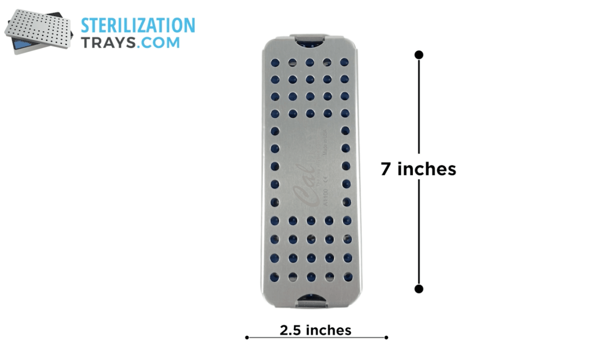 Sterilization Tray Aluminum Small ALC Size 7.5" L X 2.5" W X 0.80" H - CalTray A1100